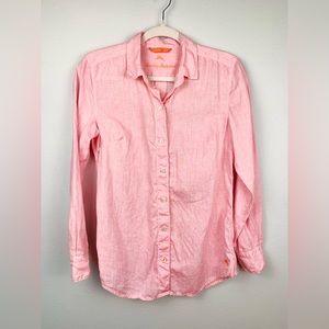 Tommy Bahama 100% Linen Pink Button Down Shirt, Size‎ XS